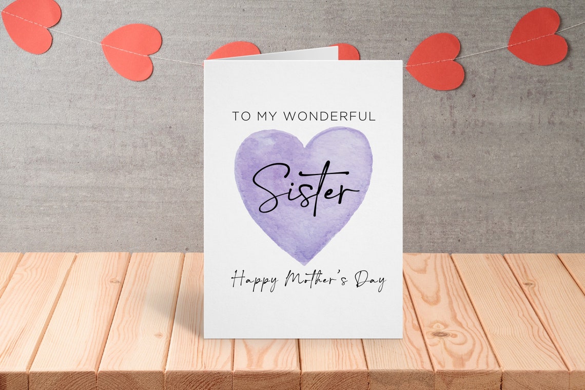 Sister Happy Mother's Day Card Sister Mothers Day Gift - Etsy