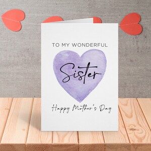 Sister Happy Mother's Day Card, Sister Mothers Day Gift, Happy Mother's ...