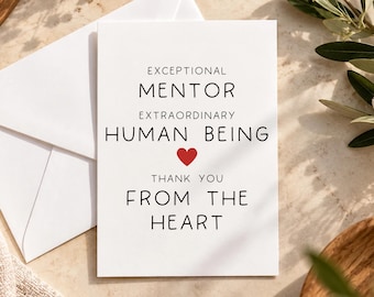 Mentor Thank You Card, Mentor For Women Gift, Mentor Teacher For Her Greeting Card, Mentor Appreciation Folded Card, Mentor Thank You Gift