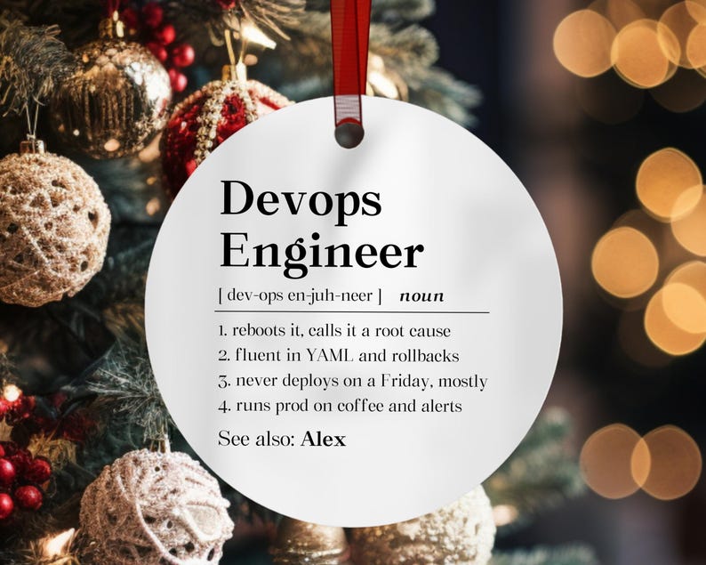 Adorno de ingeniero DevOps, regalo personalizado para administrador de sistemas, regalo personalizado para profesional de TI, recuerdo de cerámica con la definición de ingeniero de la nube imagen 1