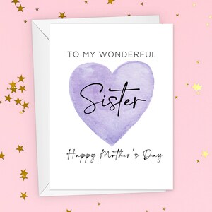 Sister Happy Mother's Day Card, Sister Mothers Day Gift, Happy Mother's ...