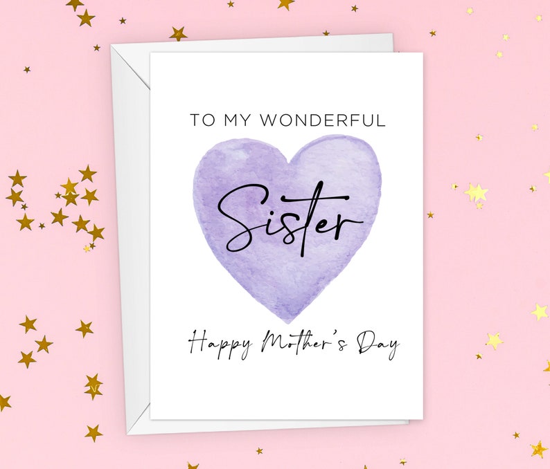 Sister Happy Mother's Day Card Sister Mothers Day Gift Etsy