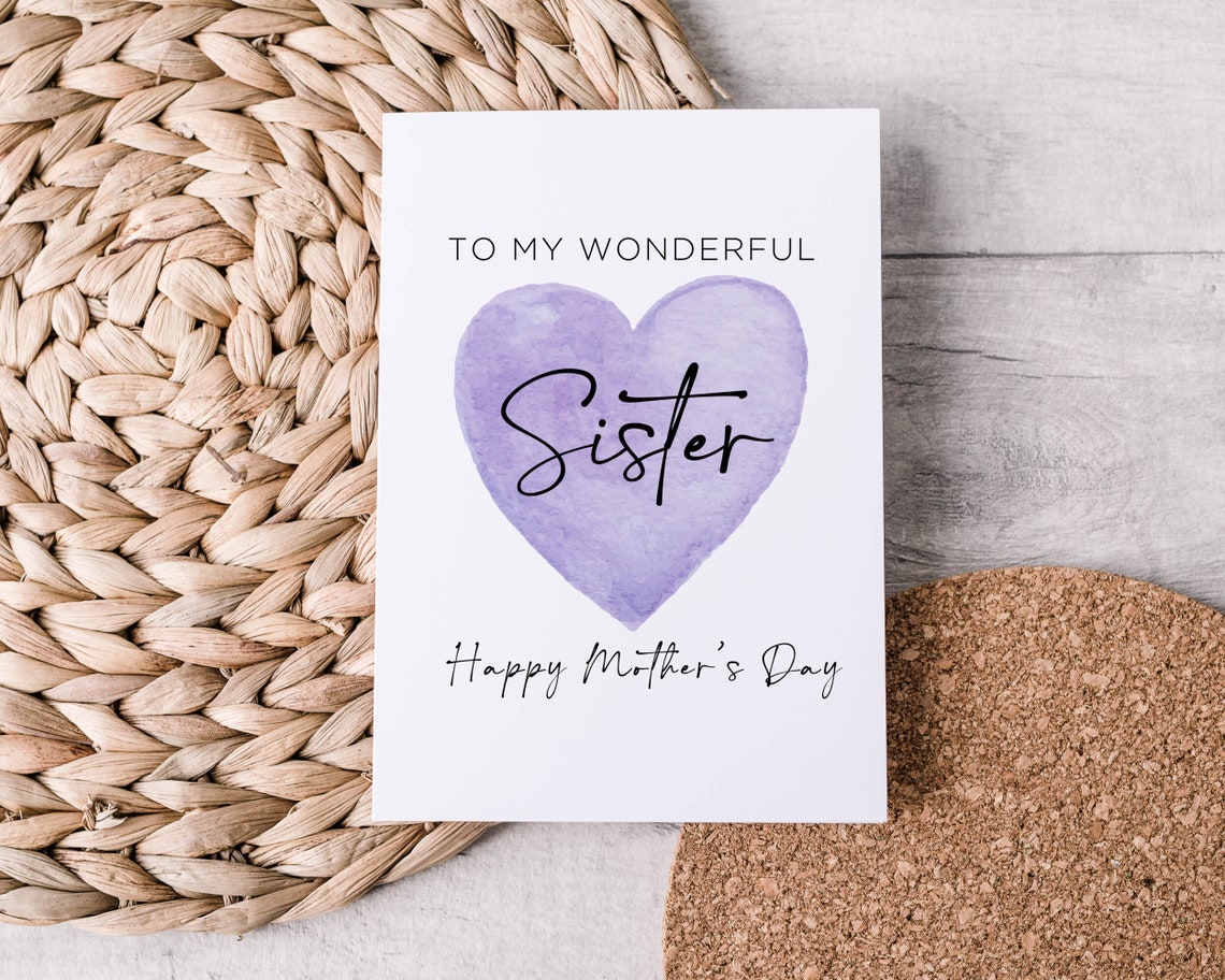 Sister Happy Mother's Day Card Sister Mothers Day Gift - Etsy