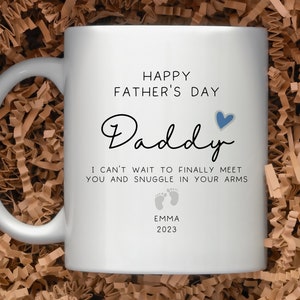 Happy Fathers Day From Bump Mug, Personalized Daddy To Be Gift, Future Dad Father&#39;s Day Coffee Mug, New Dad Cup, From Unborn Child Gift Mug