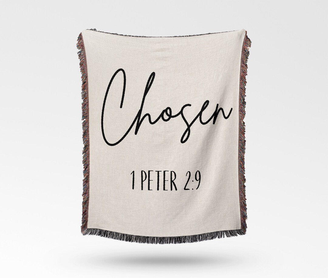 Bible Verse Chosen Woven Blanket 1 Peter 2 9 Throw Blanket Gift bible-verse-chosen-woven-blanket-1-peter-2-9-throw-blanket-gift