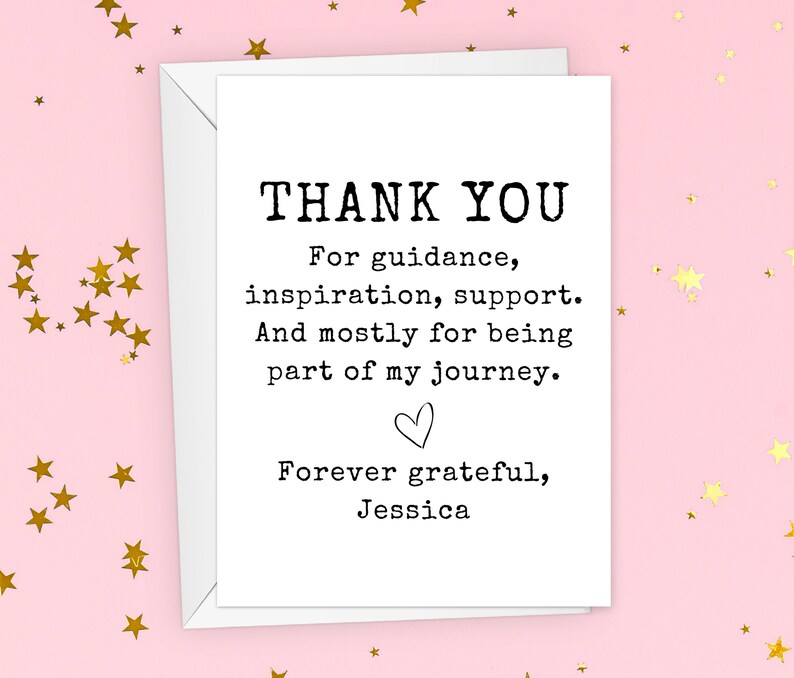 Personalized Mentor Thank You Card Custom Mentor for Women Etsy