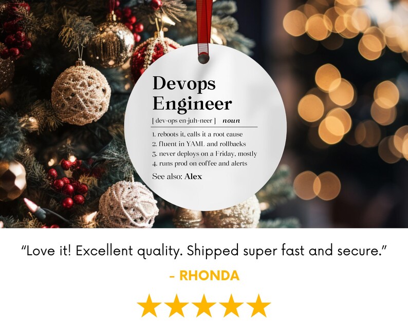 Adorno de ingeniero DevOps, regalo personalizado para administrador de sistemas, regalo personalizado para profesional de TI, recuerdo de cerámica con la definición de ingeniero de la nube imagen 4