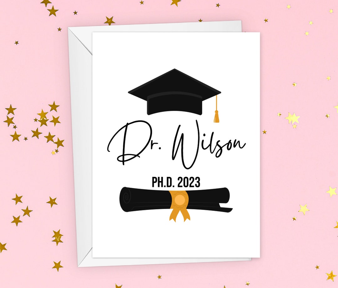 Personalized Phd Card, Phd Graduation Gift, Doctorate Degree Greeting