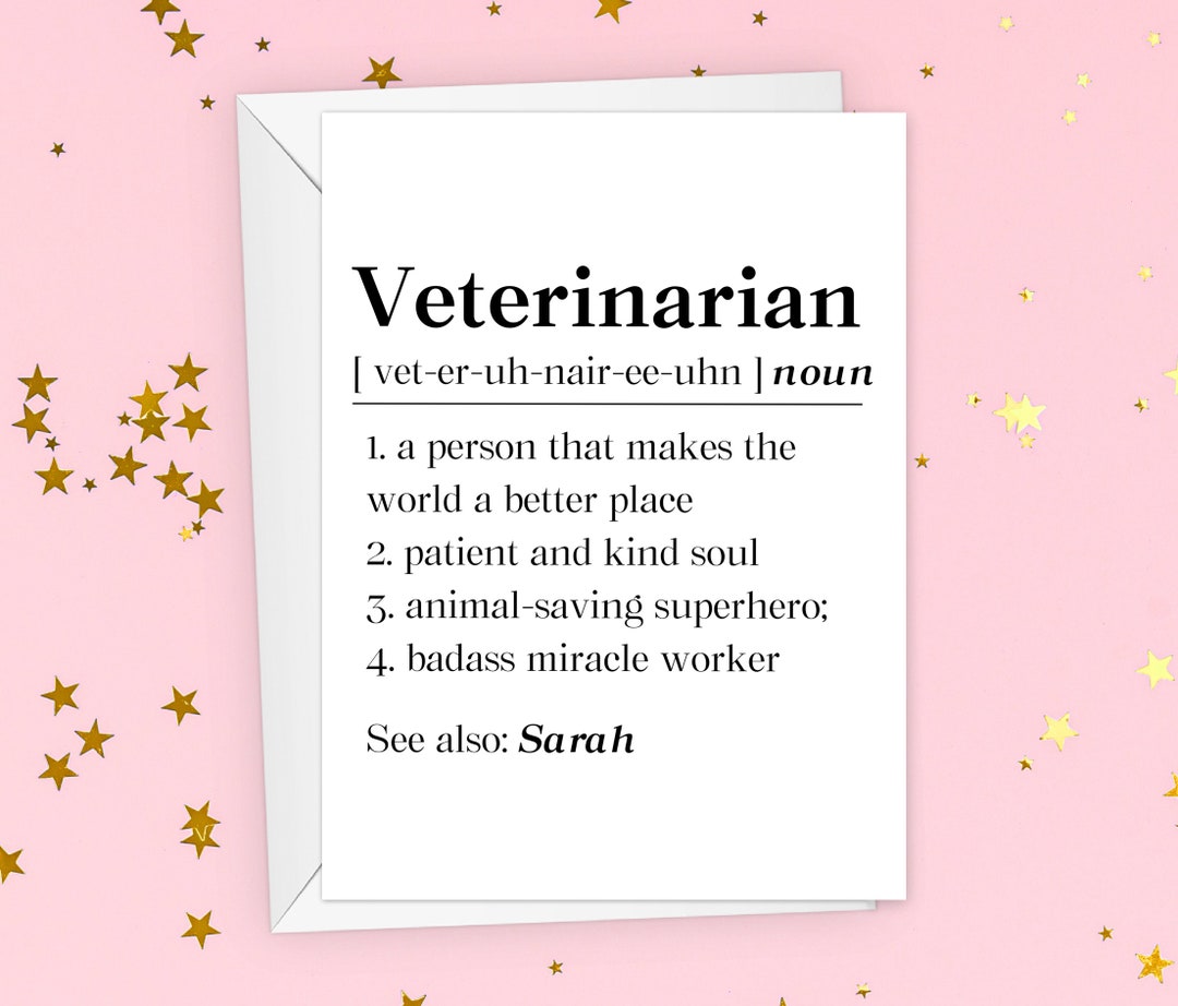 Personalized Veterinary School Graduation Card, Veterinary Medicine