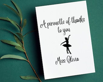Custom Dance Teacher Gift Dance Teacher Thank You Greeting - Etsy
