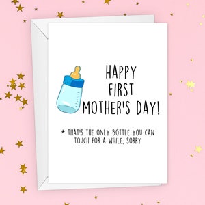 Funny First Mothers Day From Husband Card, Funny 1st Mothers Day For Wife Gift, Sarcastic First Mother&#39;s Day Greeting Card