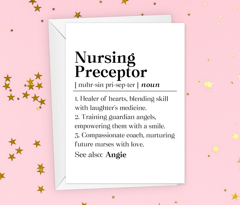 Funny Nursing Preceptor Definition Card Custom Nursing Etsy