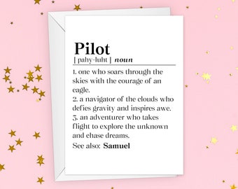Personalized Flight School Admission Card, Flight School Graduation Gift, Pilot Graduation Greeting Card, Pilot Birthday Folded Card