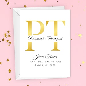 Personalized Physical Therapist Graduation Card, Customizable Physical Therapy Grad Gift, Physical Therapy Fresh Graduates Greeting Card