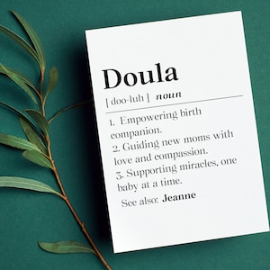 Personalized Doula Birthday Card, Custom Doula Gift, Doula Thank You Greeting Card, Doula Appreciation Folded Card, Custom Doula Gift