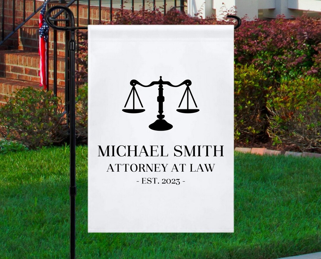 Custom Attorney at Law Garden Flag, Law School Graduate Yard Gifts