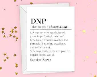 Personalized Dnp Graduation Card, Custom Doctor Of Nursing Practice Graduate Gift, Dnp Grad Greeting Card, New Dnp Folded Card, New Dnp Gift