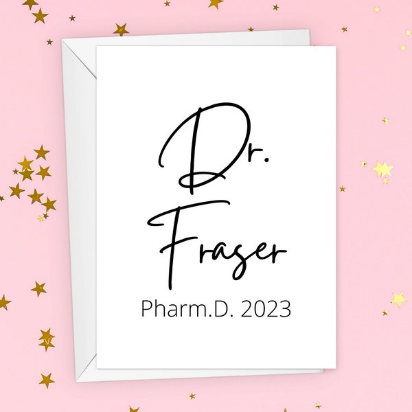 Pharmd Graduation Card, Personalized Doctor Of Pharmacy Gift, Pharmd Graduate Greeting Card, Pharmd New Grad Folded Card