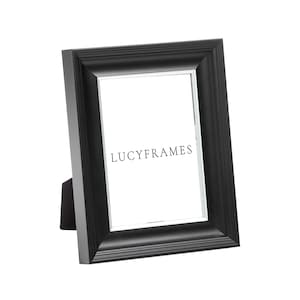 Claudia Black and Silver Frame. Wood Picture Frame. Elegant Frame. Black and Silver Picture Frame. Easel Picture Frames. Eclectic Frames.