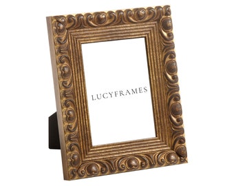 Gabrielle Gold Picture Frame: Antique Victorian Style Easel Frame
