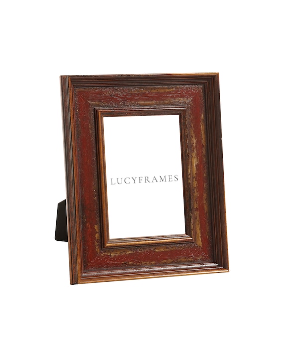 Hada Red Frame. Red Picture Frame. Photo Frame. Small Picture Frames.  Tabletop Picture Frames. Picture Frame Wood. Brushed Frame.