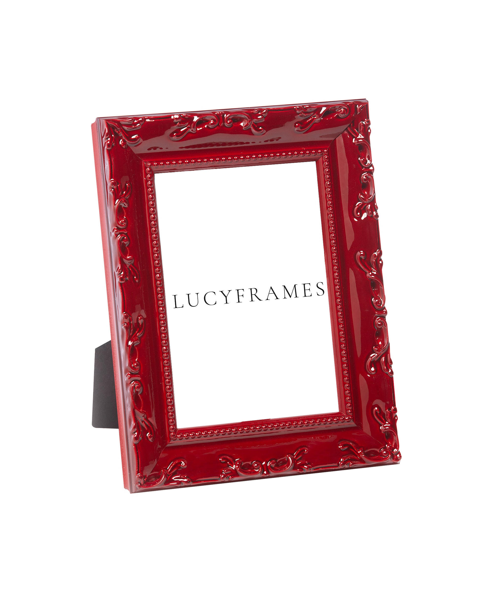 Salma Red Frame. Hand Painted Frames. Red Picture Frame. Picture Frame ...