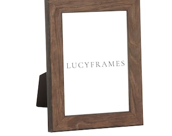 Dark Brown Wood Picture Frame 5x5, Classic Tabletop Style - Kora Frames