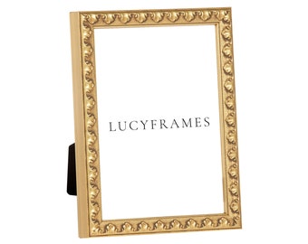 Paris Gold Picture Frame, Vintage Style Easel Frame (5x7 or 4x6)