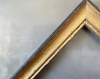 Distressed Gold and Black Picture Frame, Custom Sizes