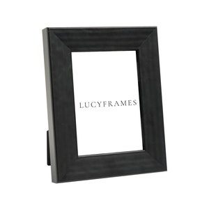 Pamela Black Frame. Small Picture Frames. Black Picture Frames. Modern Farmhouse Style. Tabletop Picture Frames. Wedged Distressed Frame.