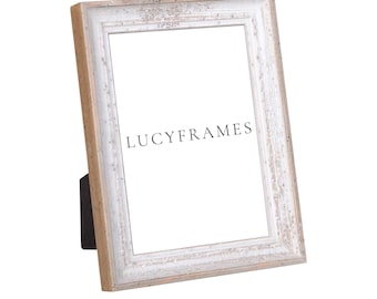 Handmade Hardwood White Picture Frame, Rustic Farmhouse Decor - Zana Frames