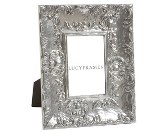 Fiona Silver Picture Frame, Ornate Vintage Style, Handmade Molding