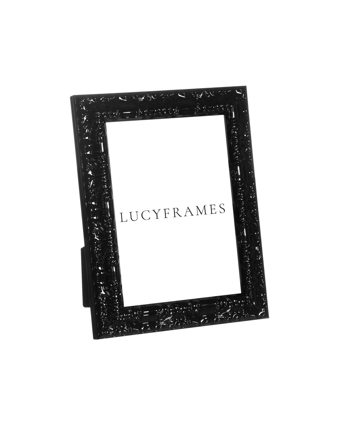 Lyra Black Frame. Ornate Modern Photo Frame. Black Picture Frame. Thin