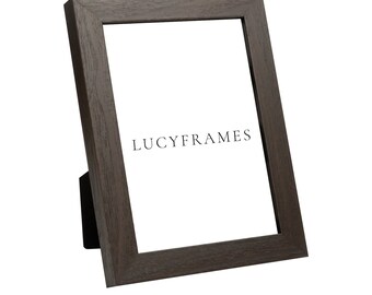 Dark Brown Wood Picture Frame, Handmade Modern Photo Display (5x5) - Nela Frame
