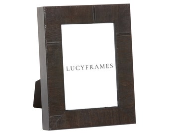 Dark Gray Picture Frame: Handmade Hardwood with Glass - Lina Style