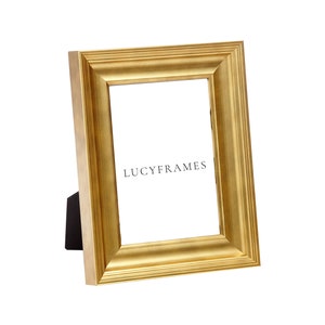 Claudia Gold Frame. Modern Farmhouse Decor. Gold Picture Frame. Frames with Glass. Frame Art. Home Photo Frames. Wedged Picture Frame.