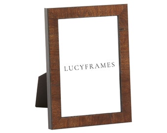 Iris Brown Wood Picture Frame, Handmade in USA