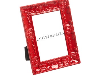 Red Ornate Picture Frame - Vintage French Country Decor - Greta Frames