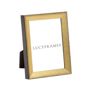 Brianne Gold Frame. Thin Solid Wood Frame. Gold Picture Frames. Thin Photo Frame. Gift Ideas Photo Frame. Easel Frame. Photography Frames.