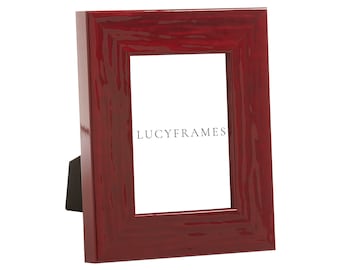 Red Wood Picture Frame, Thick Classic 4x6 8x10, Handmade US - Perla Frames