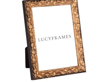 Ornate Brown and Gold Picture Frame, Antique Style - Maya Frame