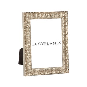 Sofia Silver Frame. Silver Picture Frame. Ornate Custom Photo Frame. Affordable Bridesmaid Gift. Antiqued Picture Frame. Picture Frame Wood.