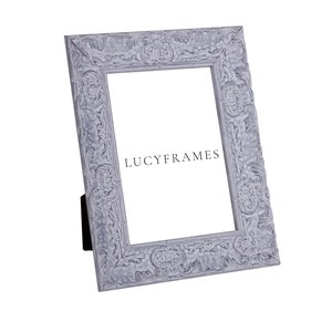 Greta Gray Frame. Antiqued Picture Frame. Gray Picture Frame. Picture Frame Vintage Feel. Ornate Picture Frame. Thick Frame. Victorian Frame