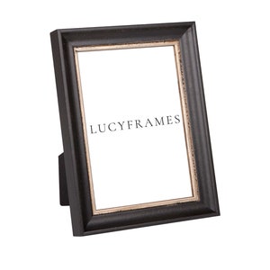 Zana Brown and Silver Frame. Traditional Frames. Picture Frame 4x6. Picture Frame 8x10. Easel Frame. Raw Solid Wood Frame. Wood Frame.