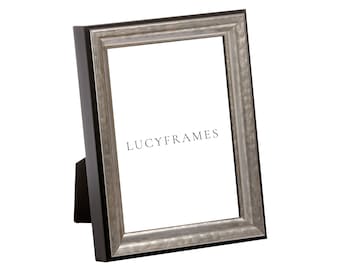 Sabrina Silver Picture Frame, Hand-Painted Wood Table Frame