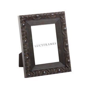 Gabrielle Black Frame. Picture Frames with Glass. Ornate Frame 5x7. Classic Ornate Wood Frame. 8x10 Solid Wood Frame. French Country Decor.