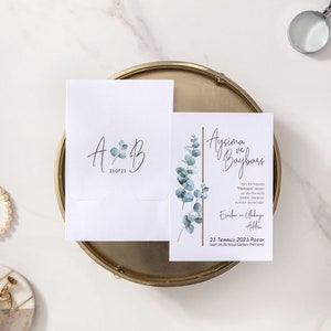 Eukalyptus-Hochzeitseinladung, Hochzeitseinladung, elegante Einladung, Diamant-Einladung, Einladung, Vergoldung Einladung