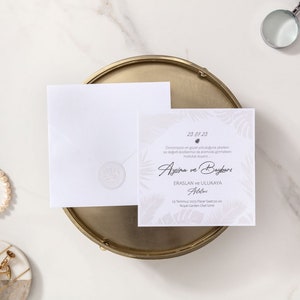Faire-part de mariage avec cadre en relief, faire-part de mariage, faire-part élégant, faire-part de luxe, faire-part de mariage, Premium