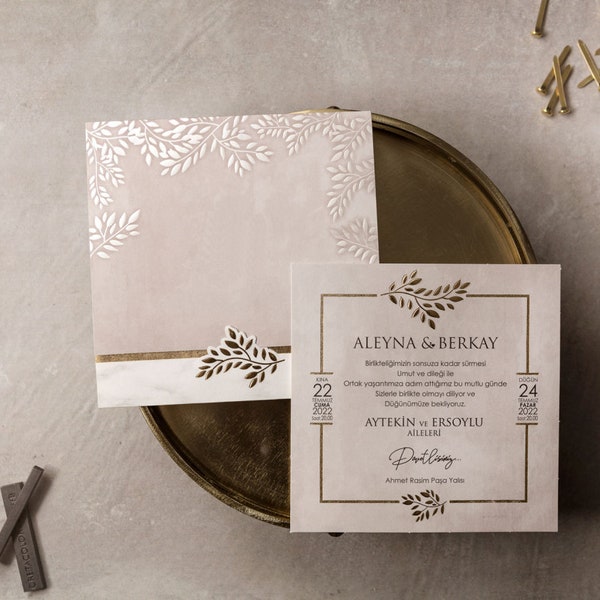 Embossed Wedding Invitations Etsy