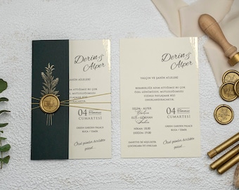 Custom Wax Seal Stamped Invitation Cards, Acrylic Invitation, Wedding Invitation, Transparent Wedding Invitation, Sealed Invitations